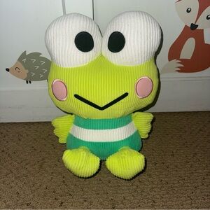 Keroppi Corduroy 13" Plush NWT Round1 Round One Sanrio Stuffed Frog Green
